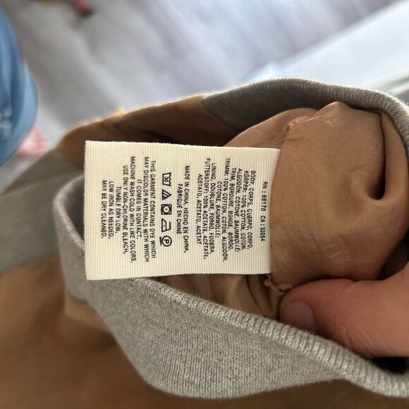 Hei Hei Anthropologie Tan Gray Color Block Full Zip Jacket Size M Sweater - Picture 7 of 11